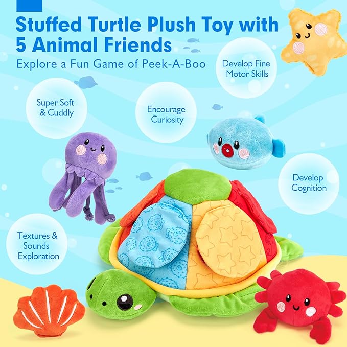 hahaland Baby Toys for 6-12 Months - 6 Months Old Baby Soft Crinkle Paper Sensory Montessori Toys for 0-6 6-12 Months Toddlers 1 Year Old Birthday Gift for Boys Girs