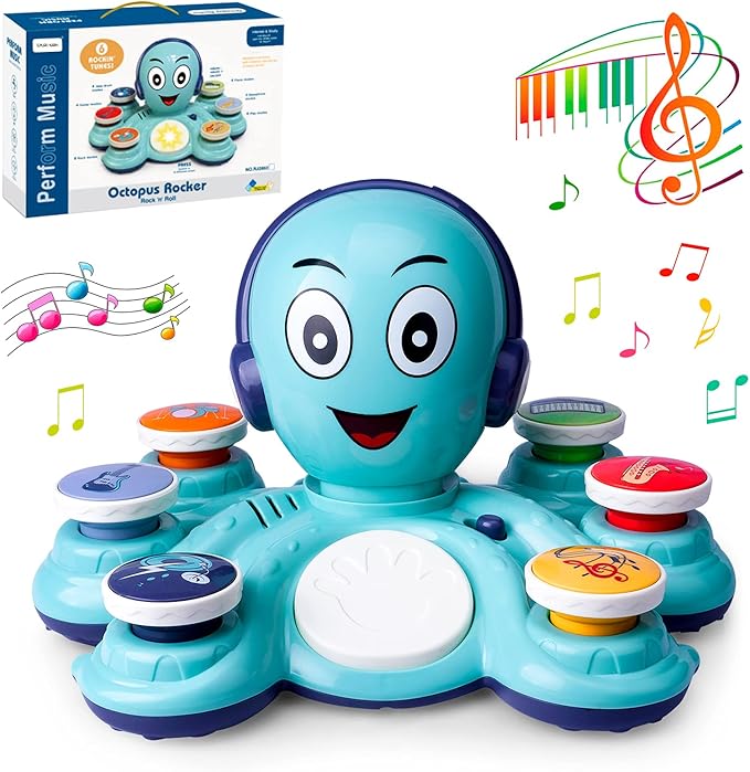 Baby Musical Toys Learning Toys for Toddlers, Octopus Music Toys, Preschooler Musical Educational Instruments Toy for Baby, Birthday Toys for Girls Boys