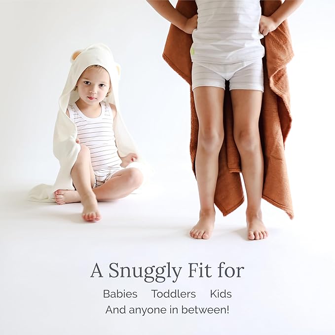 Natemia Premium Hooded Baby Towels - Ultra Soft Baby Bath Towel with Animal Design, Toddler Bath Towel, Newborn Towels for Boys and Girls, Made in Turkey - Hippo