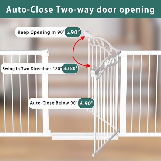 Fairy Baby 65.4"-68.1" Extra Wide Press Mounted Baby Gate Indoor for Kids Or Pets Walk Thru No Drill Long Dog Gates for The House Doorway Child Safety Gate