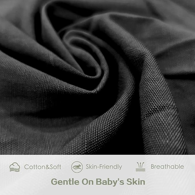 Baby Ring Sling Wrap, Lightweight Baby Carrier Sling Toddler Sling, Cotton Baby Wraps Carrier (7-35 lbs) for Infants and Toddlers, Baby Shower Gifts, Black