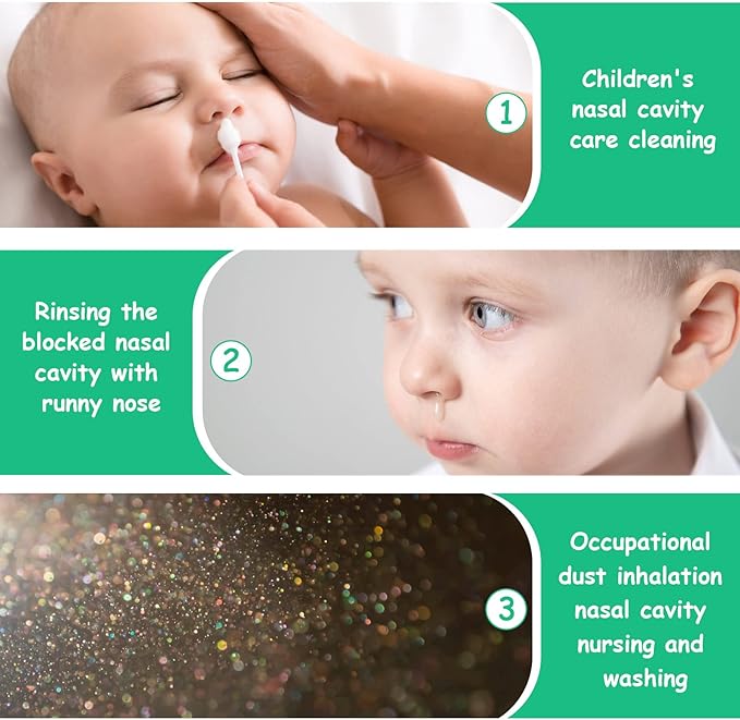 Baby Nasal Irrigator, 4PCS Nasal Syringe for Baby, Syringe Nasal Irrigator with Tweezers & Cleaning Brush, Baby Nasal Aspirator with Silicone Nasal Suction Tips Portable Baby Nasal Syringe