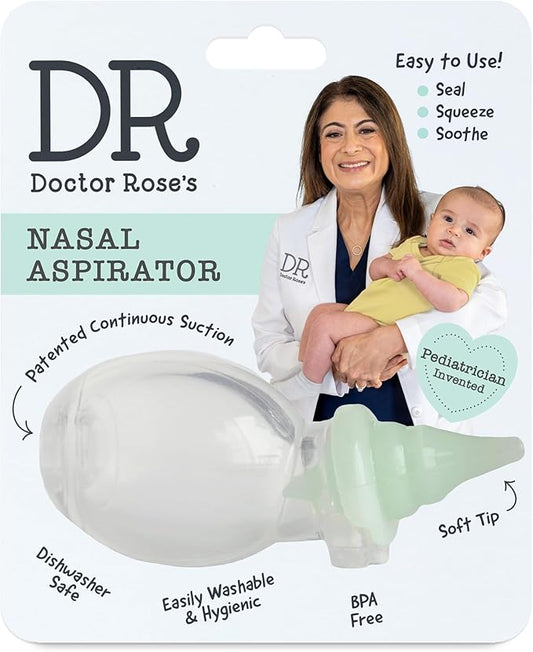 Dr. Rose's Nasal Aspirator for Baby | Pediatrician Patented Dual-Suction Nose Cleaner for Baby (Pack of 1, 1, Count)