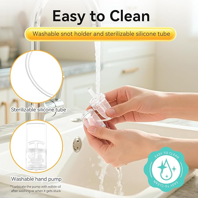 Nasal Aspirator for Baby and Toddler Nose Clearing with Hand Pump and Non-Invasive Tip for Quick, Quiet Suction, Co-Branded with CHIBOJI