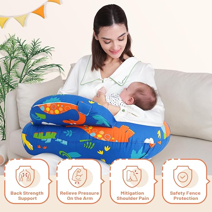 AMASKY Nursing Pillow for Breastfeeding, Breastfeeding Pillows for More Support for Mom and Baby, Machine Washable, Navy Blue, Pallet of Product