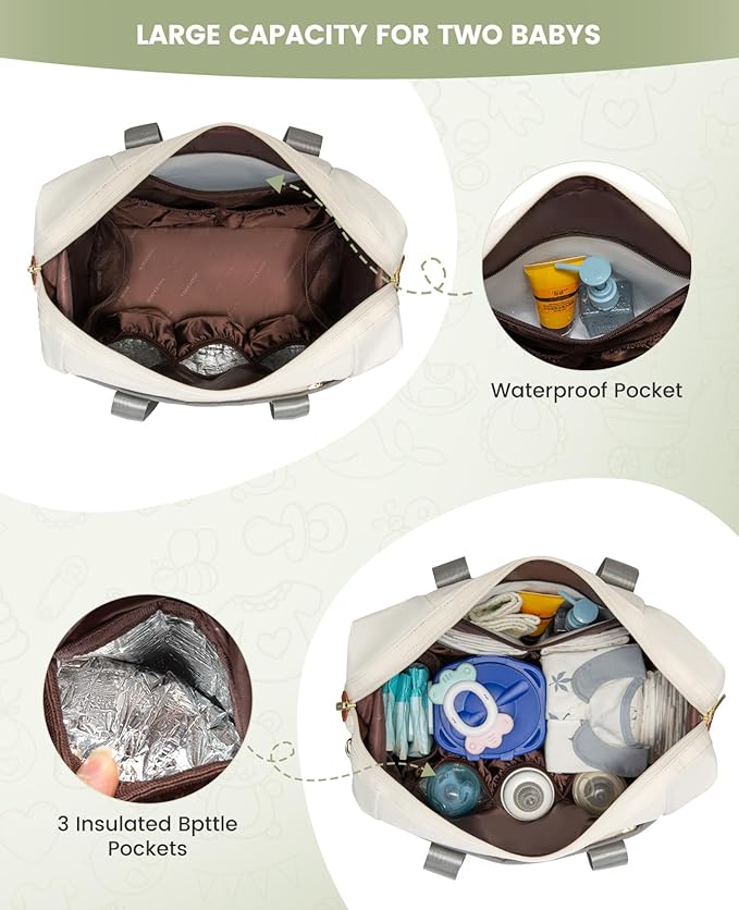 LOVEVOOK Diaper Bag Tote, Large Baby Diaper Bag Waterproof Travel Diaper Tote with Changing Pad