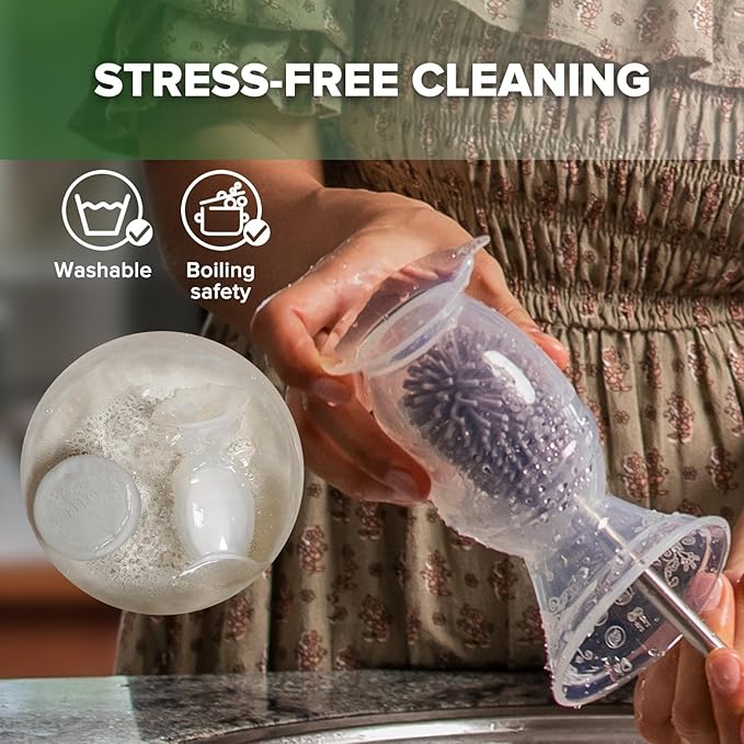 Haakaa Manual Breast Pump with Base 4 Fl Oz/100ml+Lid