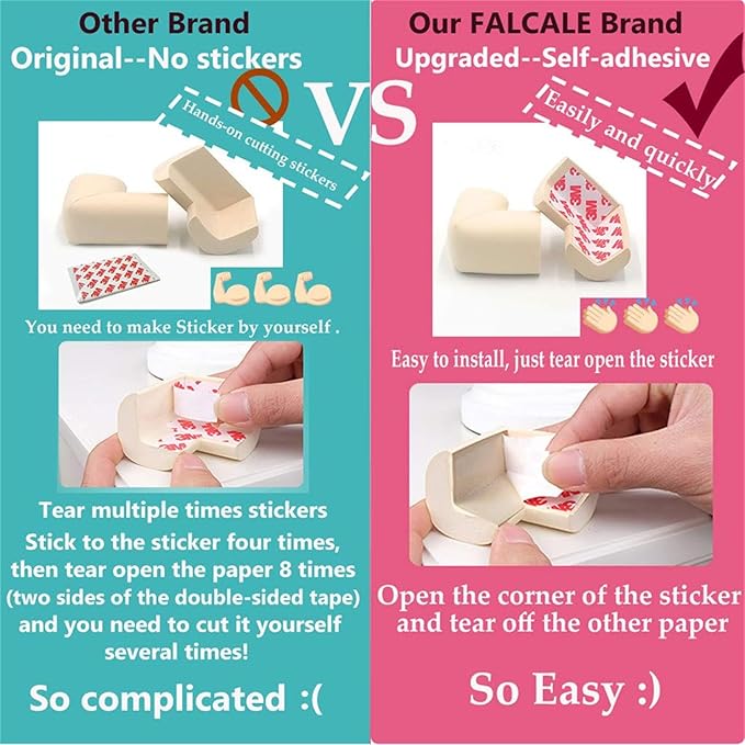 12 Pack Soft Corner Protector Baby Proofing Edge & Corner Guards, Furniture Safety Bumper for Table, Fireplace, Stair, Cabinet, (Black)