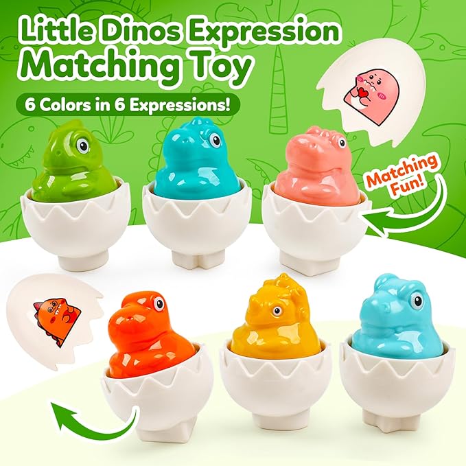 Dinosaur Toys,Egg Toy for Toddlers 1-3,Montessori Sensory Early Educational Learning Shape Matching & Sorting Games Fine Motor Toys Christmas Stocking Stuffers Gifts for Boys Girls
