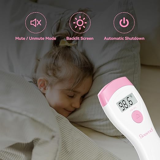 Non-Touch Forehead Thermometer, Digital 2-in-1 Infrared Thermometer for Adults, Kids, and Babies with Fever Alarm, Instant Reading, Medical-Grade Accuracy