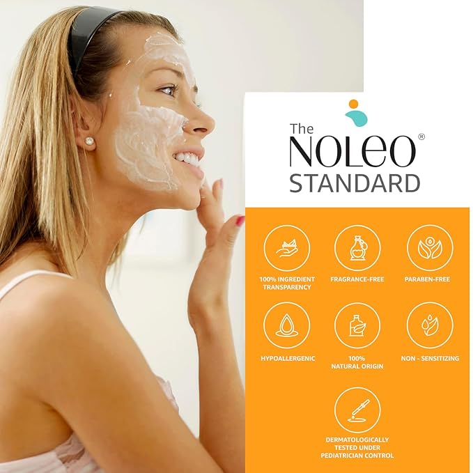 NOLEO Natural Skin Care – Deep Moisturizer for Sensitive Skin | Soothes Redness, Chafing & Irritation | Non-Toxic, EWG Verified, Organic | Face & Body Cream for Adults & Babies – 8oz