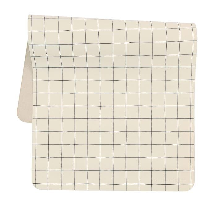 Ava + Oliver Vegan Leather Baby Changing Mat (16 X 30 in) - Multipurpose Wipeable and Portable Diaper Changing Pad - Foldable for Travel (Blue Check)