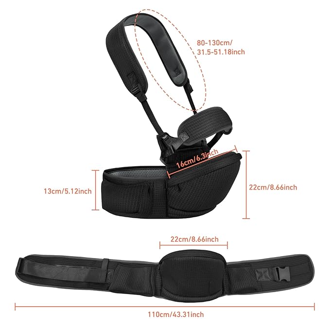 IULONEE Ergonomic Toddler Carrier Hip Seat Baby Carrier All Seasons Baby Wrap Hip Seat Toddler Carry Lightweight Infant Sling Holder Comfortable Baby Carry Perfect for Shopping Travelling