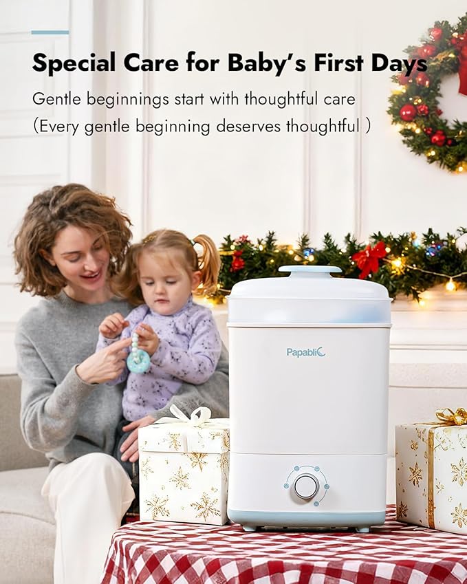 Papablic Baby Bottle Sterilizer and Dryer Pro, Esterilizador De Biberones, Electric Steam Sterilizer for Baby Bottles, Pacifiers, and Pump Parts, Large Capacity 10 Bottles