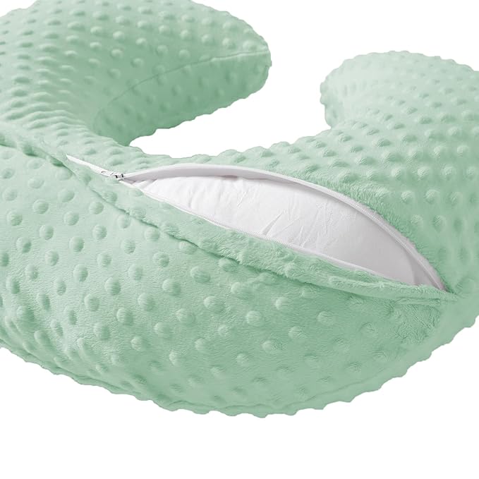 NIVAVA BABY Nursing Pillow and Positioner for Breastfeeding, Ultra Soft Baby Breastfeeding Pillows for More Support for Mom and Baby, with Premium Removable Cover (Celadon)