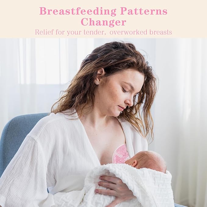 Hot/Cold Breast Gel Ice Packs Breast Cooling/Heat Pads Relief for Breastfeeding, Nursing Pain, Mastitis, Engorgement, Swelling, Plugged Ducts | Boost Milk Let-Down & Production,2 Pack (Pink)