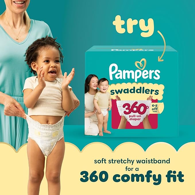 Pampers Swaddlers Diapers, Size 6 (23-44 lbs), 50 Count, Absorbent, Keeps Baby Dry and Comfortable, Skin Safe Disposable Baby Diaper (Packaging May Vary)