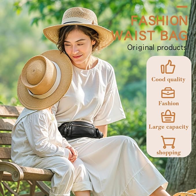 miss fong Small Diaper Bag - Leather Fanny Packs for Women, Mini Diaper Belt Bag, Mini Diaper Tote Bag with 9 Pockets Sling Diaper Bag for Women