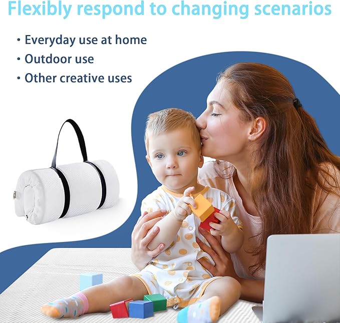 Ustenroya Pack and Play Mattress 38 x 26 x 1.5 inch, Soft Breathable Playard & Pack N Play Mattresses with Washable Waterproof Cover for Baby ＆Toddler