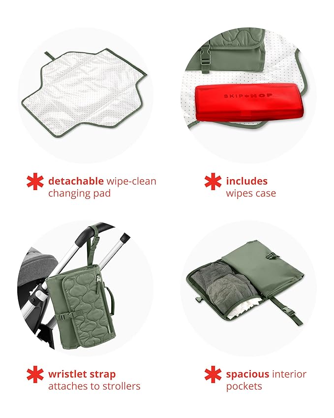 Skip Hop Portable Baby Changing Pad, Pronto, Sage