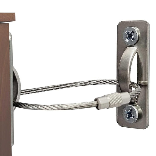 12 Sets Anti Tip Furniture Anchors for Baby Proofing, Earthquake Straps, Furniture Secure to Wall Anchors, Childproof and Home Safety, 10in