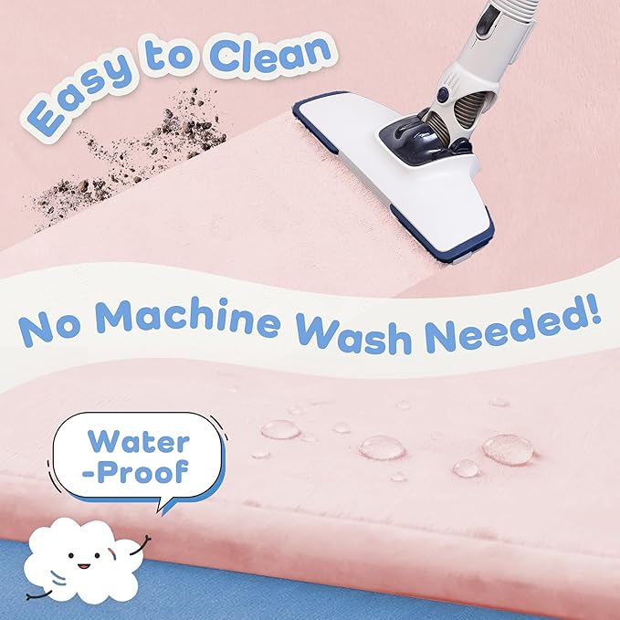 1.5" Thick Baby Play Mat for Floor Tummy Time, 59"x 79" Pro Soft Baby Activity Playmats Playroom, Easy Care with Non-Slip Safe for Infant Toddler Kids Crawling(Pink)