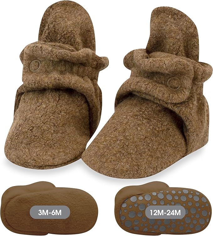 Zutano unisex-baby Cozie Fleece Baby Booties With Grippers