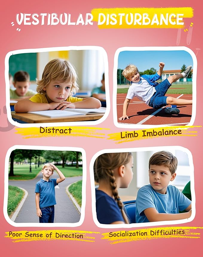 Spinning Chair for Autistic Kids, Sensory Swivel Chair, 220LBS Weight Capacity, Sensory Toy for Children with ADHD/Autism, Training Body Coordination, 3+ Years (Red)