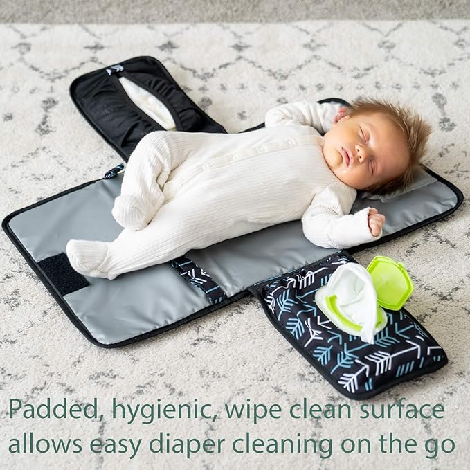 Lil Fox Portable Changing Pad - One-Hand Diaper Change Pad for Baby Diaper Bag or Changing Table. Unisex Baby Shower Gifts, Newborn Essentials