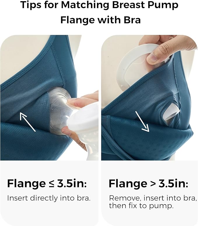 Momcozy Hands-Free Pumping Bra, Wireless & Seamless Breast Pump Bra, Breathable Tencel™ Fabric & Fully Fixed Cups