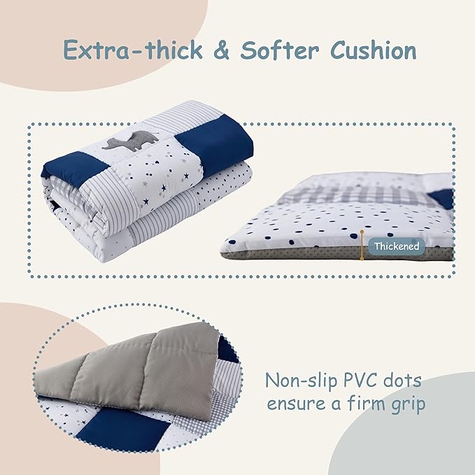 UTEX Baby Play Mat for Floor, 59 x71 Playpen Mat, Thick Cushioned Play Mat for Baby and Infants, Non-Slip & Machine Washable