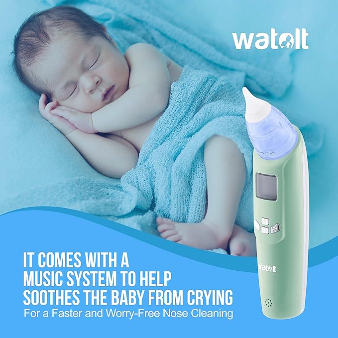 Baby Nasal Aspirator - Electric Nose Suction for Baby - Automatic Booger Sucker for Infants - Battery Powered Snot Mucus Remover for Kids Toddlers