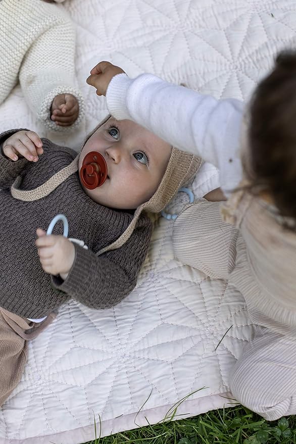 Bibs Pacifiers Color Collection, Set of 2 BPA-Free Latex Pacifiers Made in Europe, Round Nipple Baby Pacifier.