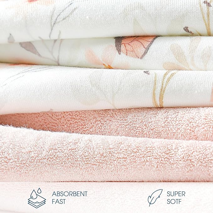 GRSSDER Baby Hooded Towel 2 Pack for Newborn, Super Soft Bath Towels with Original Design, Ultra Absorbent Knit Terry, Large Toddler Towels with Hood for Girls, Shower Gifts for Infant, 34"x 34"