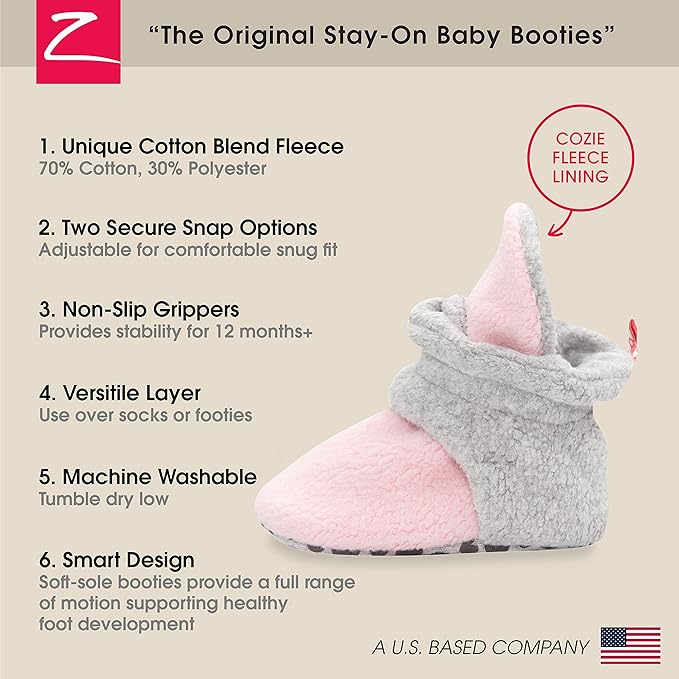 Zutano unisex-baby Cozie Fleece Baby Booties With Grippers