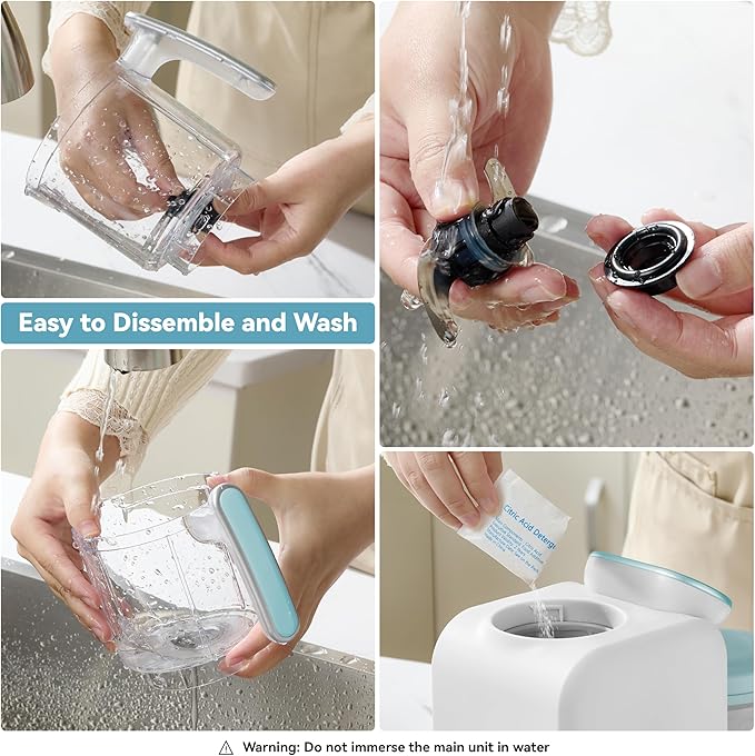 Chefhandy Baby Food Maker, Steamer & Blender, Puree Maker with Auto/Manual Blend, Steam Basket, Bottle Warmer & Sterili-zer, Compact Easy-to-Clean Baby Food Processor (White Blue)