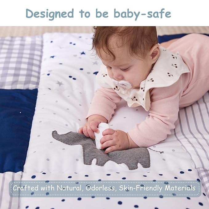 UTEX Baby Play Mat for Floor, 50x50 Playpen Mat, Thick Cushioned Play Mat for Baby and Infants, Non-Slip & Machine Washable
