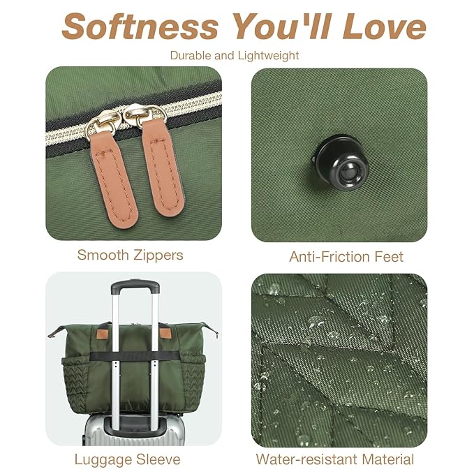 Diaper Bag Tote, Large Baby Diaper Bags Waterproof, Hospital Bag for Labor Delivery with Pacifier Case, Changing Pad, Shoulder Strap, Dark Green