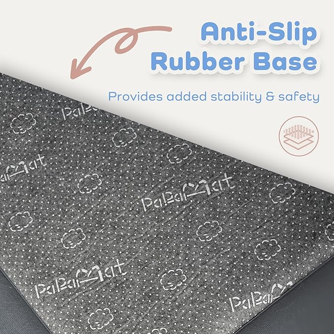 1.5" Thick Padded Baby Play Mat for Floor Tummy Time, Pro Soft Foam Activity Playroom Playmats, Easy Care with Non-Slip Safe for Infant Toddler Kids Crawling 39"x 59" (Dark Grey)