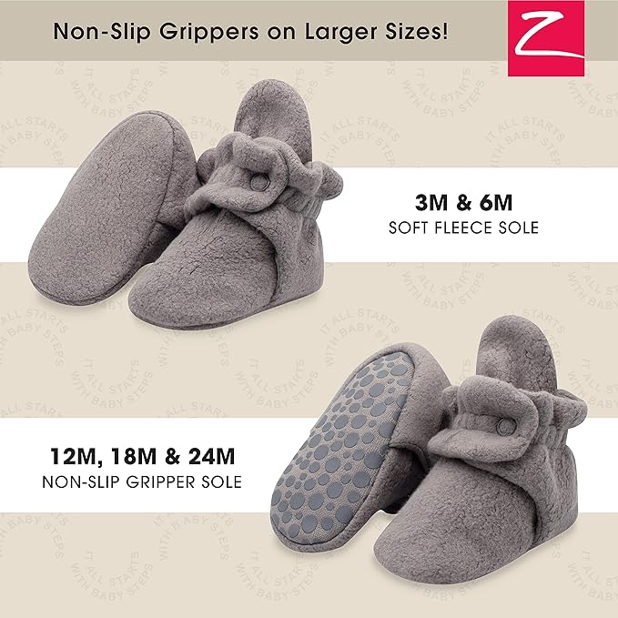 Zutano unisex-baby Cozie Fleece Baby Booties With Grippers
