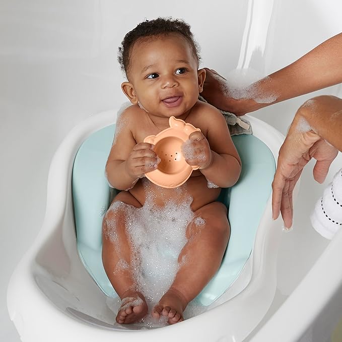 Fisher-Price™ Baby to Toddler Bath 4-in-1 Sling 'N Seat Tub with Removable Infant Support and 2 Toys, Summer Blossoms