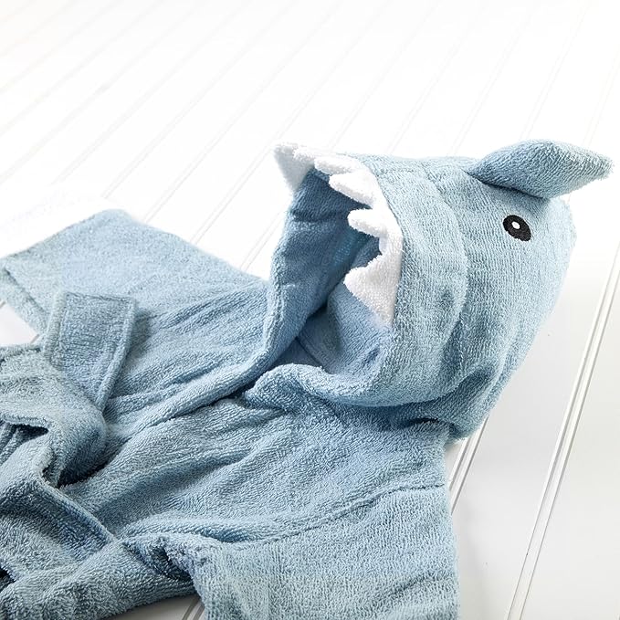 Baby Aspen Baby Shark Hooded Towel/Newborn Spa Bath Robe, Baby Beach Towel | Baby Bath Towel