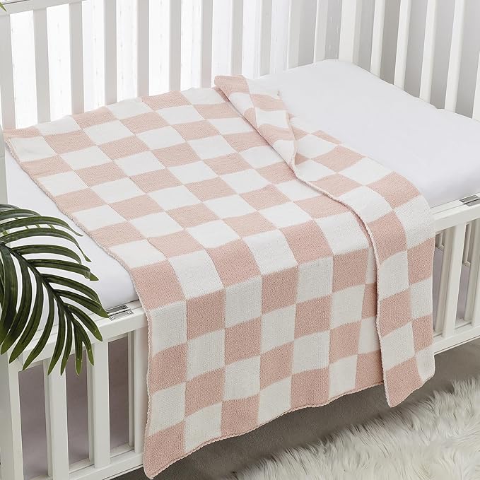 CREVENT Set for Girls -Diaper Caddy Organizer Basket with 2 Blankets, 1 Taggie, 1 Lovey, 3 Socks，1 Headband，1 Gift Bag with Ribbon - Newborn Essential Gift Set (Pink)