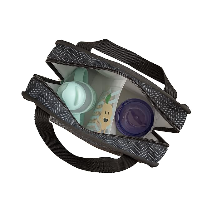 Dr. Brown’s Fold & Freeze Bottle Tote, Breastfeeding Essential Cooler Bag, 6 Baby Bottles Milk Storage - Black