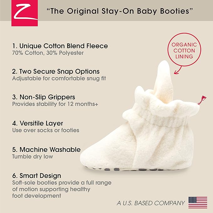 Zutano unisex-baby Cozie Fleece Baby Booties With Grippers