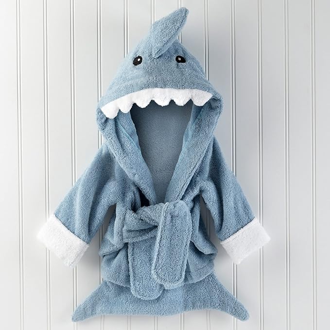 Baby Aspen Baby Shark Hooded Towel/Newborn Spa Bath Robe, Baby Beach Towel | Baby Bath Towel