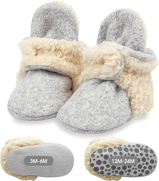 Zutano unisex-baby Cozie Fleece Baby Booties With Grippers