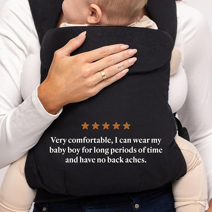 WildBird - Aerial Buckle Carrier - 2-24 Months - Large (L-4XL) Raven - Front or Back Carry - Cross Straps, Lumbar Support, Headrest - Hip Healthy - Baby Carrier - Baby Essentials - New Mom Gifts