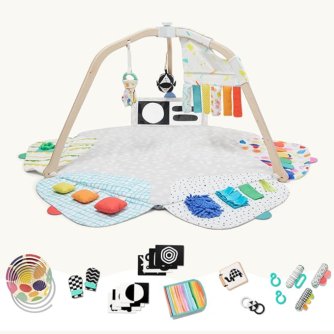 LOVEVERY, The Newborn Gift Set, Play Gym with Sensory Strands and Looker Play Kit, Baby Development Essentials, Ages 0+
