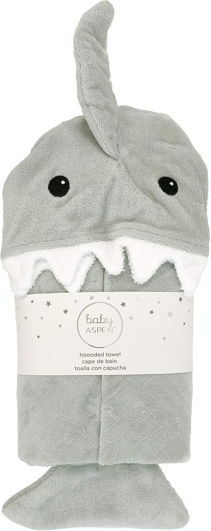 Baby Aspen Baby Shark Hooded Towel/Newborn Spa Bath Robe, Baby Beach Towel | Baby Bath Towel